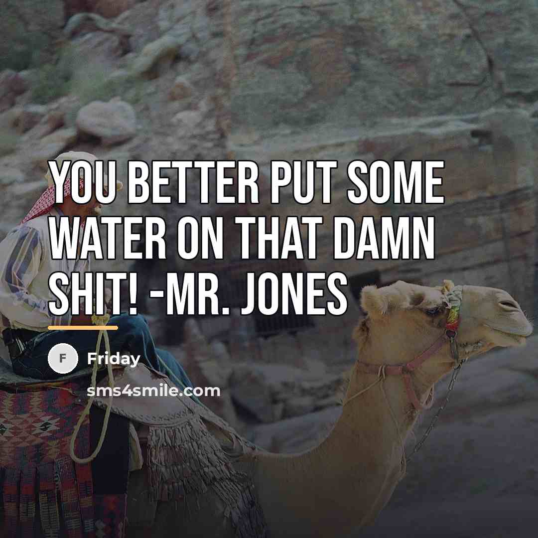 “You better put some water on that damn shit! -Mr.…” quote by Friday