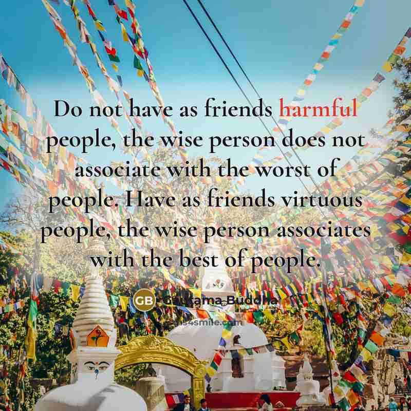“Do not have as friends harmful people, the wise person…” quote by Gautama Buddha