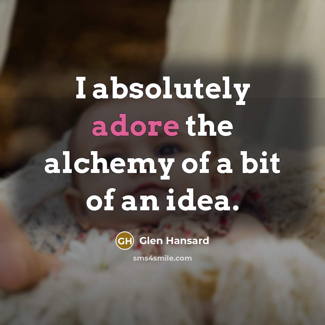 “I absolutely adore the alchemy of a bit of an…” quote by Glen Hansard