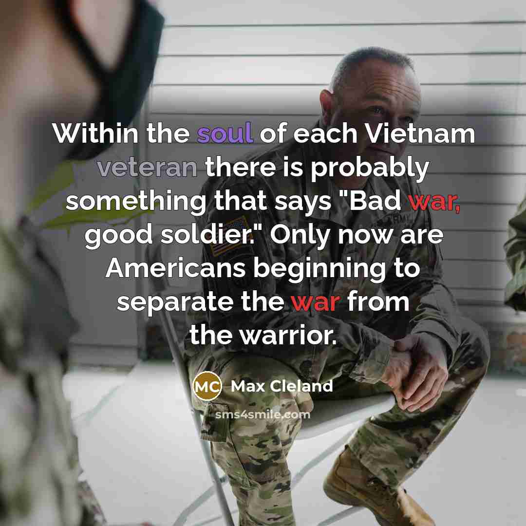 “Within the soul of each Vietnam veteran there is probably…” quote by Max Cleland