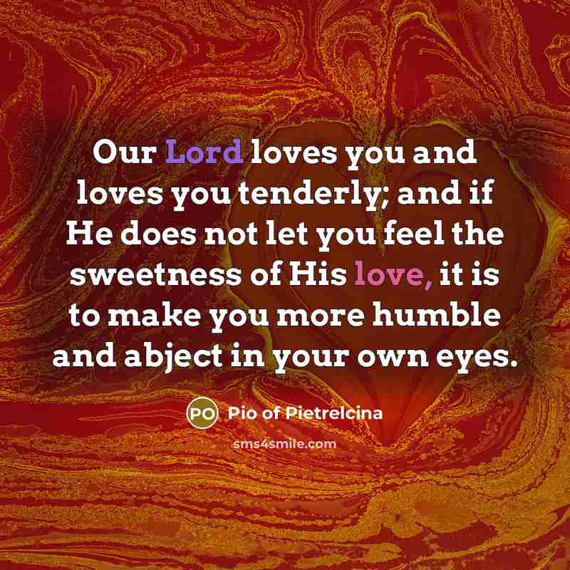 “Our Lord loves you and loves you tenderly; and if…” quote by Pio of Pietrelcina
