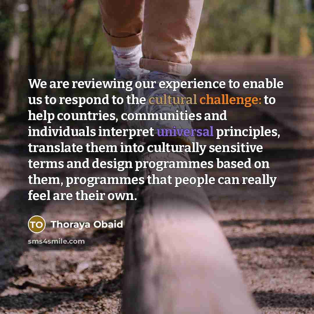 “We are reviewing our experience to enable us to respond…” quote by Thoraya Obaid
