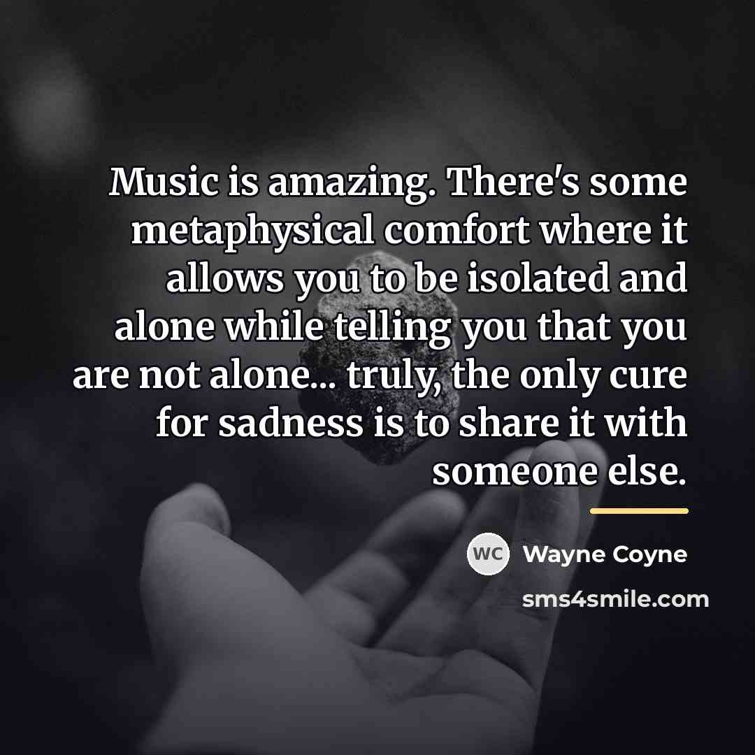 “Music is amazing. There's some metaphysical comfort where it allows…” quote by Wayne Coyne