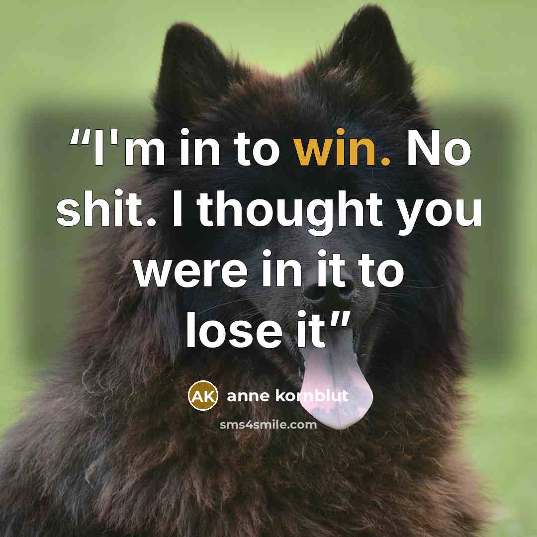 “I'm in to win. No shit. I thought you were in it to lose it” quote by anne kornblut