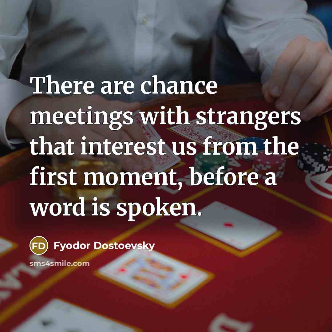 “There are chance meetings with strangers that interest us from…” quote by Fyodor Dostoevsky