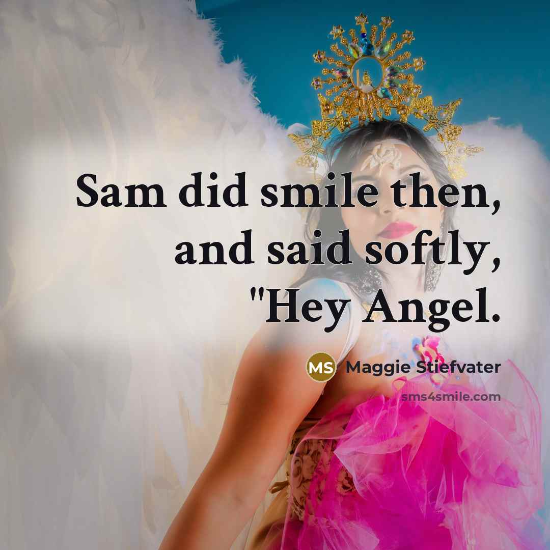 “Sam did smile then, and said softly, "Hey Angel.…” quote by Maggie Stiefvater