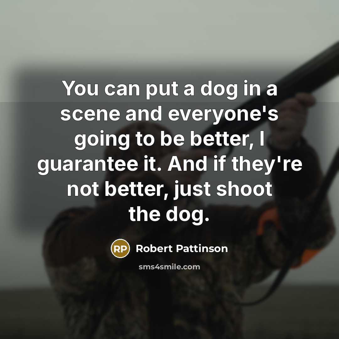 “You can put a dog in a scene and everyone's…” quote by Robert Pattinson