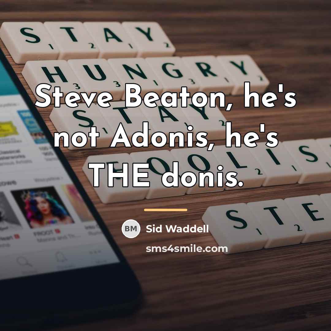 “Steve Beaton, he's not Adonis, he's THE donis.…” quote by Sid Waddell