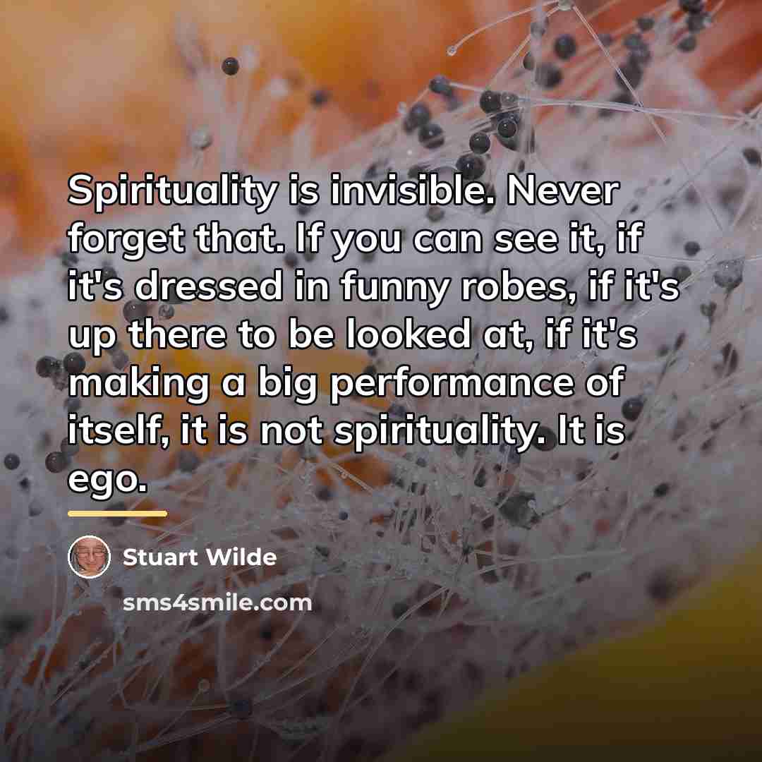 “Spirituality is invisible. Never forget that. If you can see…” quote by Stuart Wilde