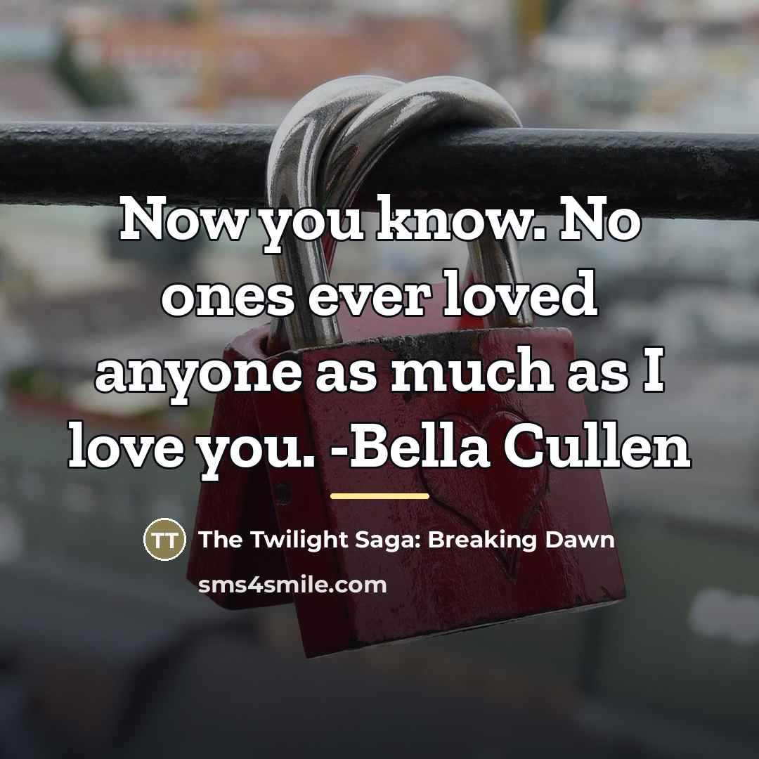 “Now you know. No ones ever loved anyone as much…” quote by The Twilight Saga: Breaking Dawn