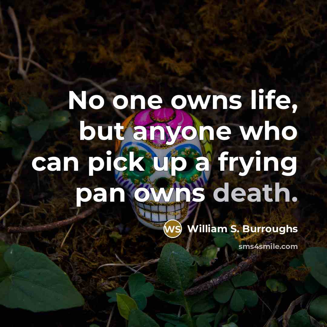 “No one owns life, but anyone who can pick up…” quote by William S. Burroughs
