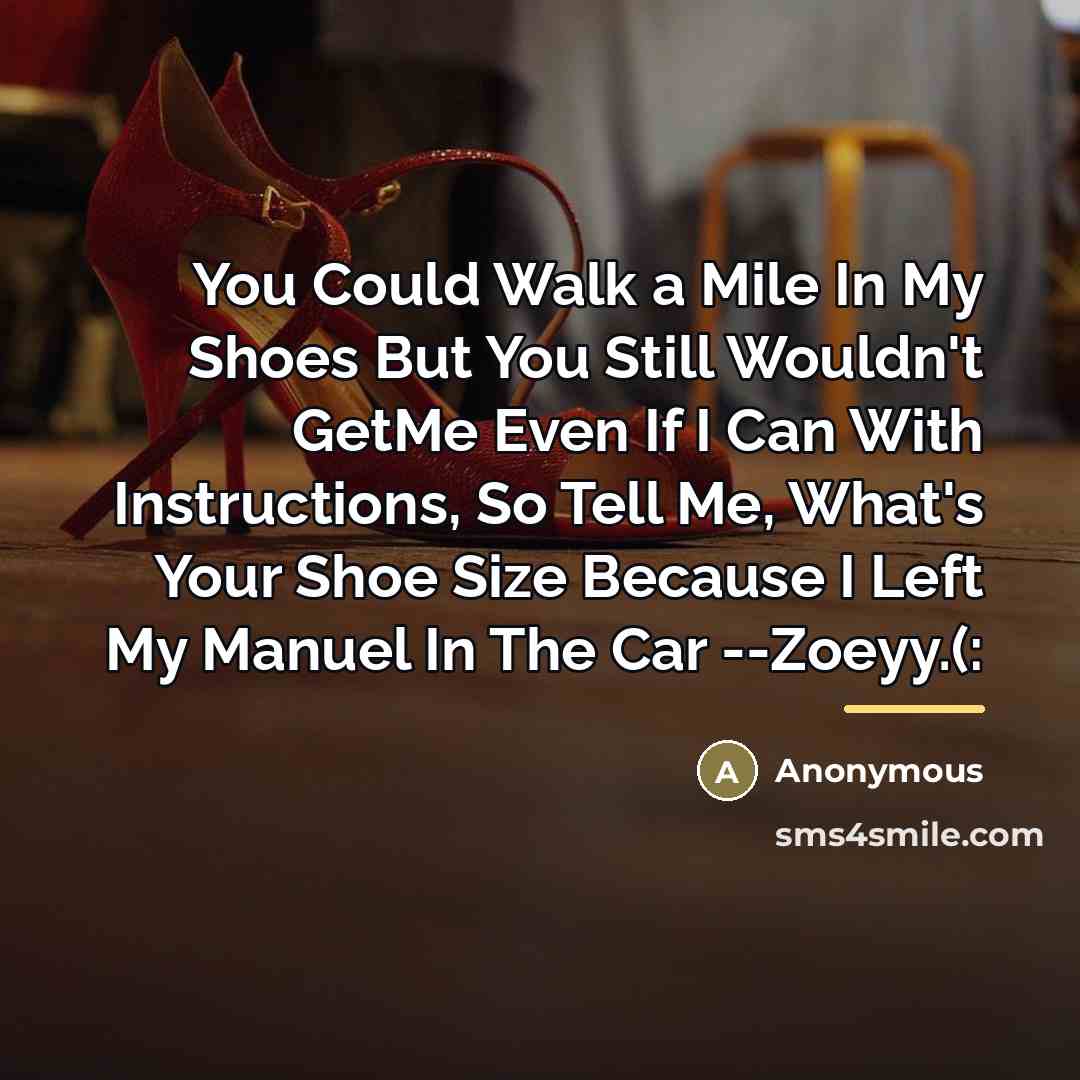 “You Could Walk a Mile In My Shoes But You…” quote by Anonymous