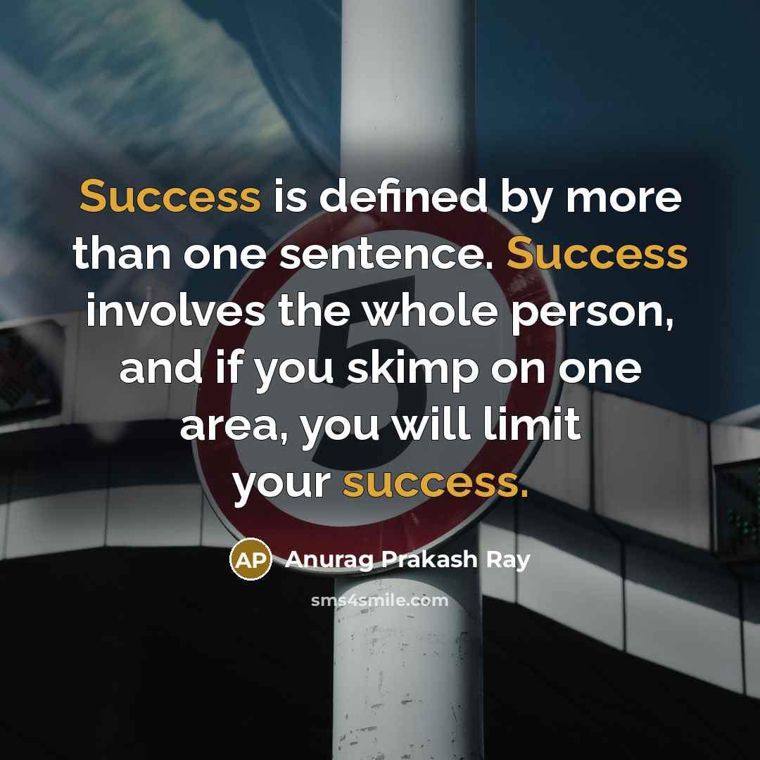 “Success is defined by more than one sentence. Success involves…” quote by Anurag Prakash Ray