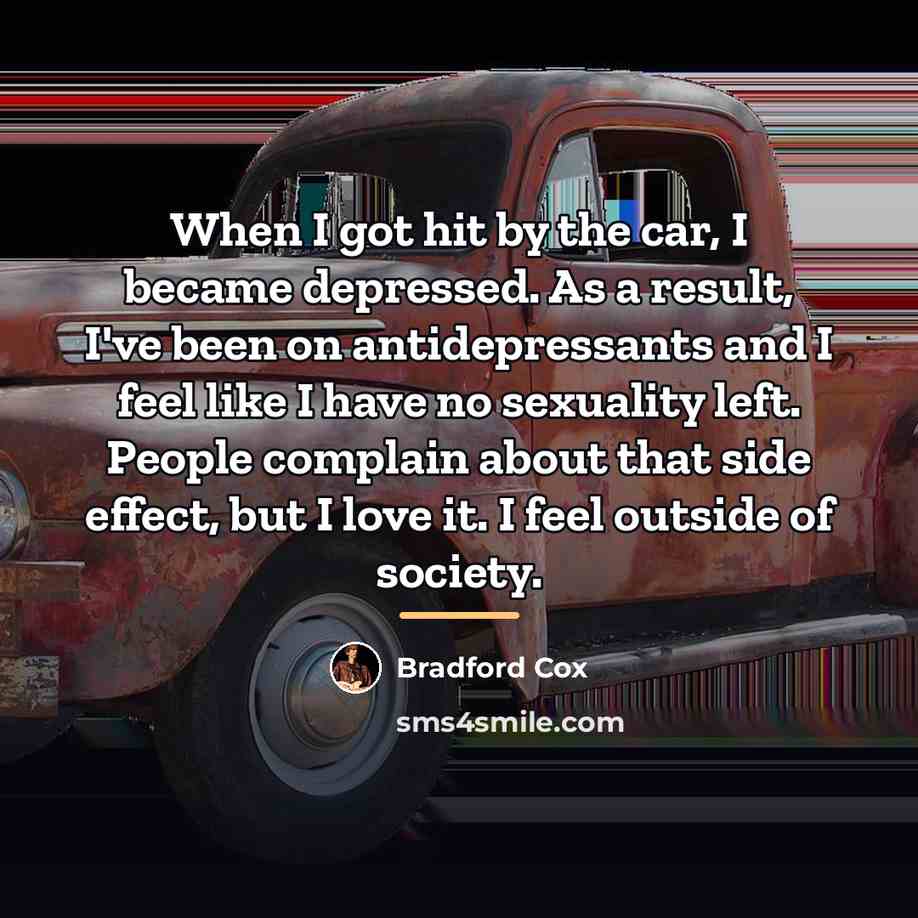 “When I got hit by the car, I became depressed.…” quote by Bradford Cox