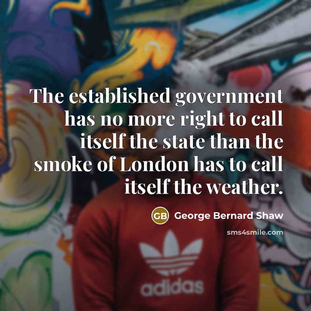 “The established government has no more right to call itself…” quote by George Bernard Shaw