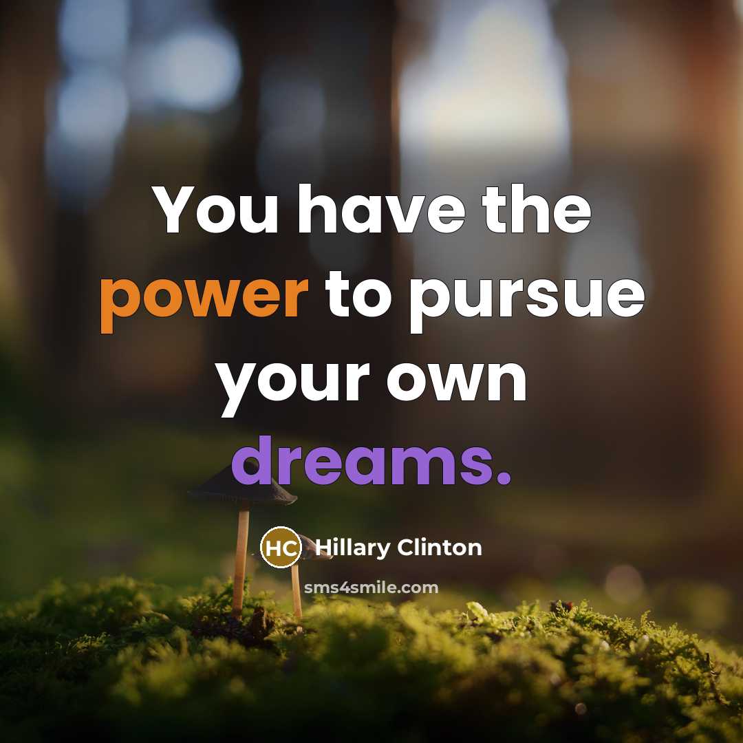 “You have the power to pursue your own dreams.…” quote by Hillary Clinton