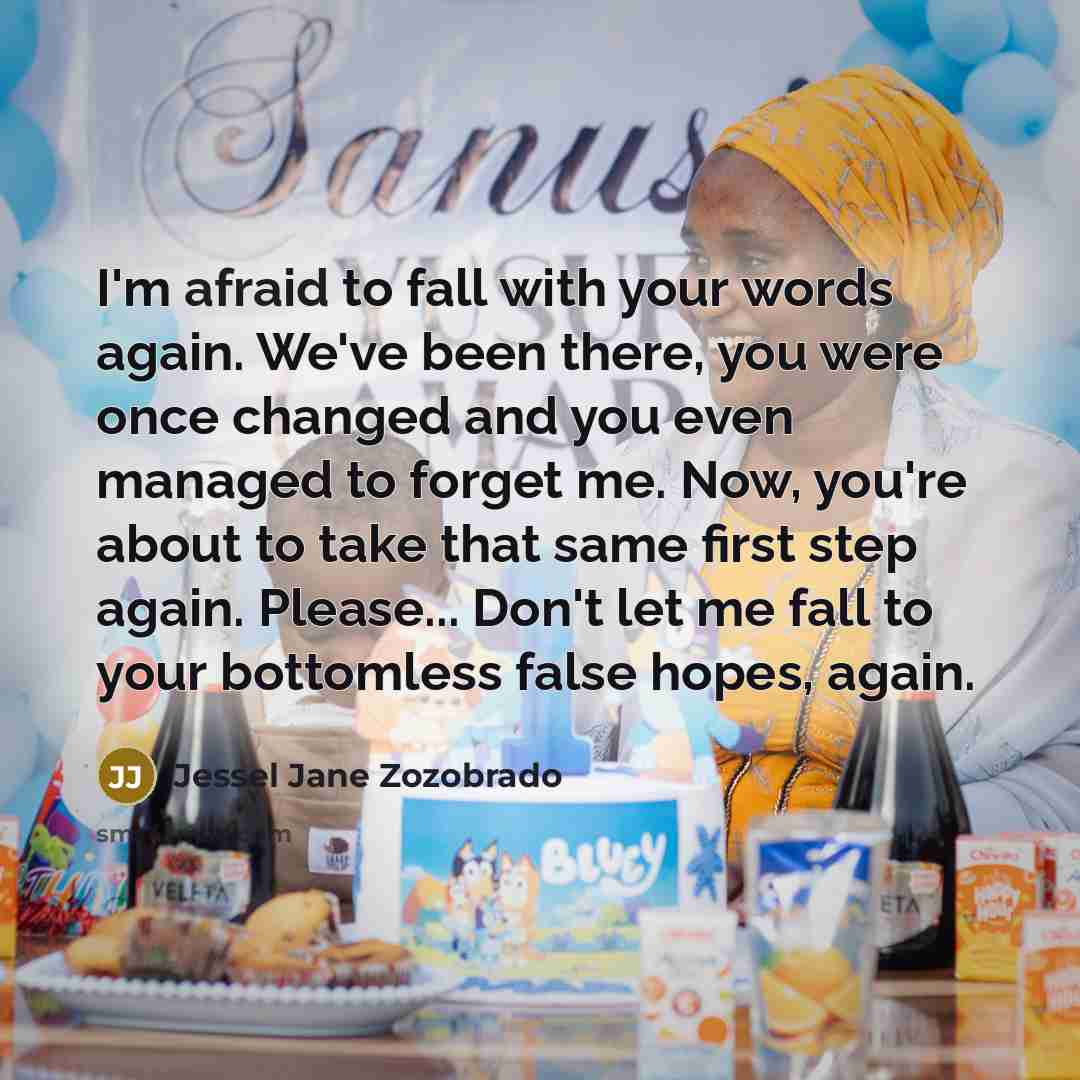 “I'm afraid to fall with your words again. We've been…” quote by Jessel Jane Zozobrado