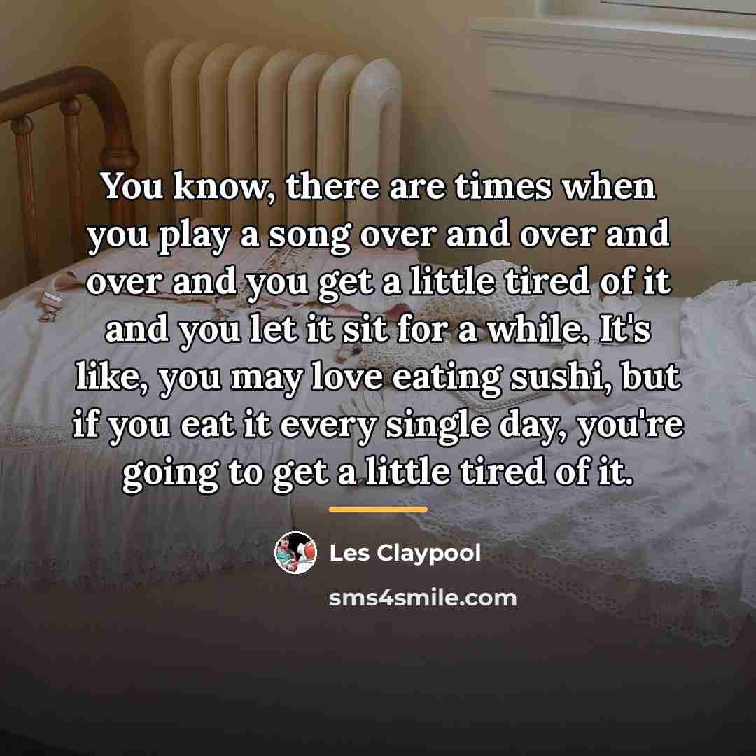 “You know, there are times when you play a song…” quote by Les Claypool