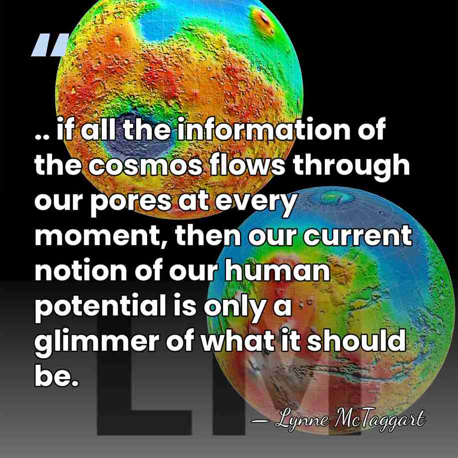 .. if all the information of the cosmos flows through our pores&hellip; - Lynne McTaggart