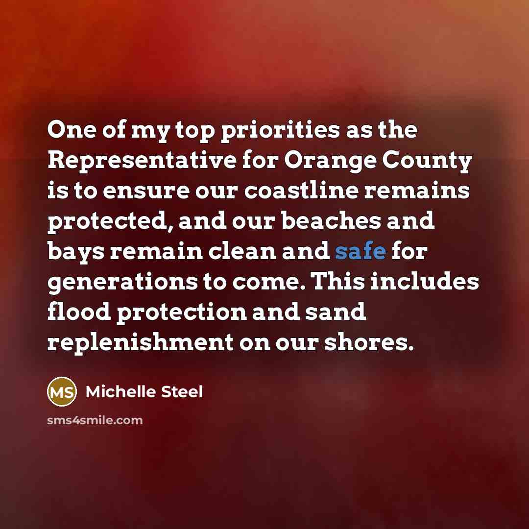 “One of my top priorities as the Representative for Orange…” quote by Michelle Steel