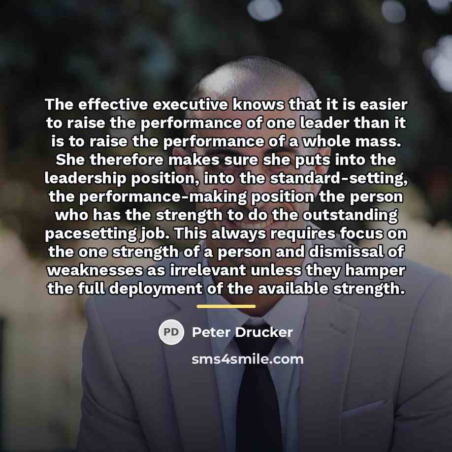 “The effective executive knows that it is easier to raise…” quote by Peter Drucker