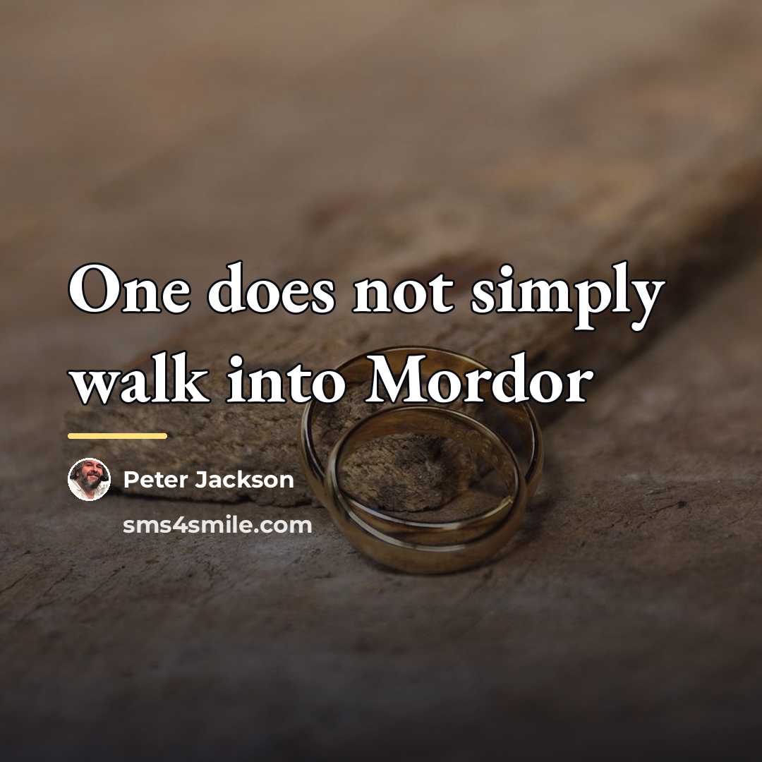 “One does not simply walk into Mordor…” quote by Peter Jackson