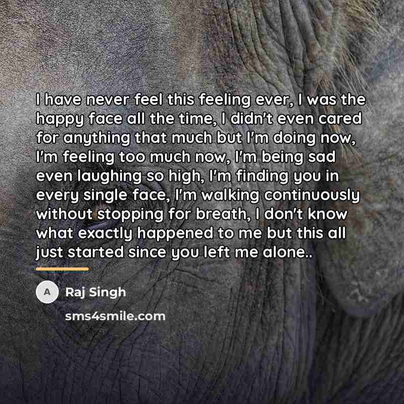 “I have never feel this feeling ever, I was the…” quote by Raj Singh