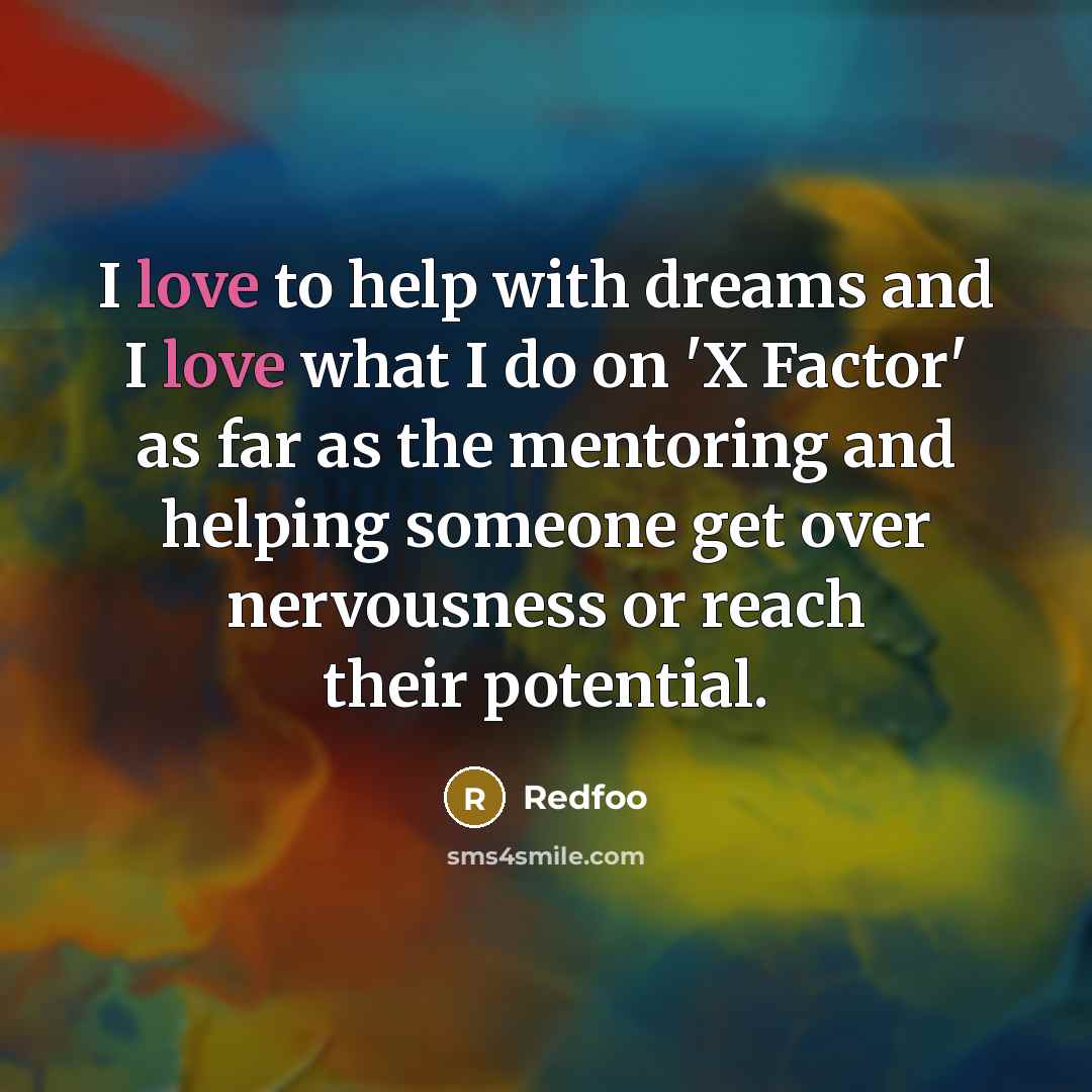 “I love to help with dreams and I love what…” quote by Redfoo