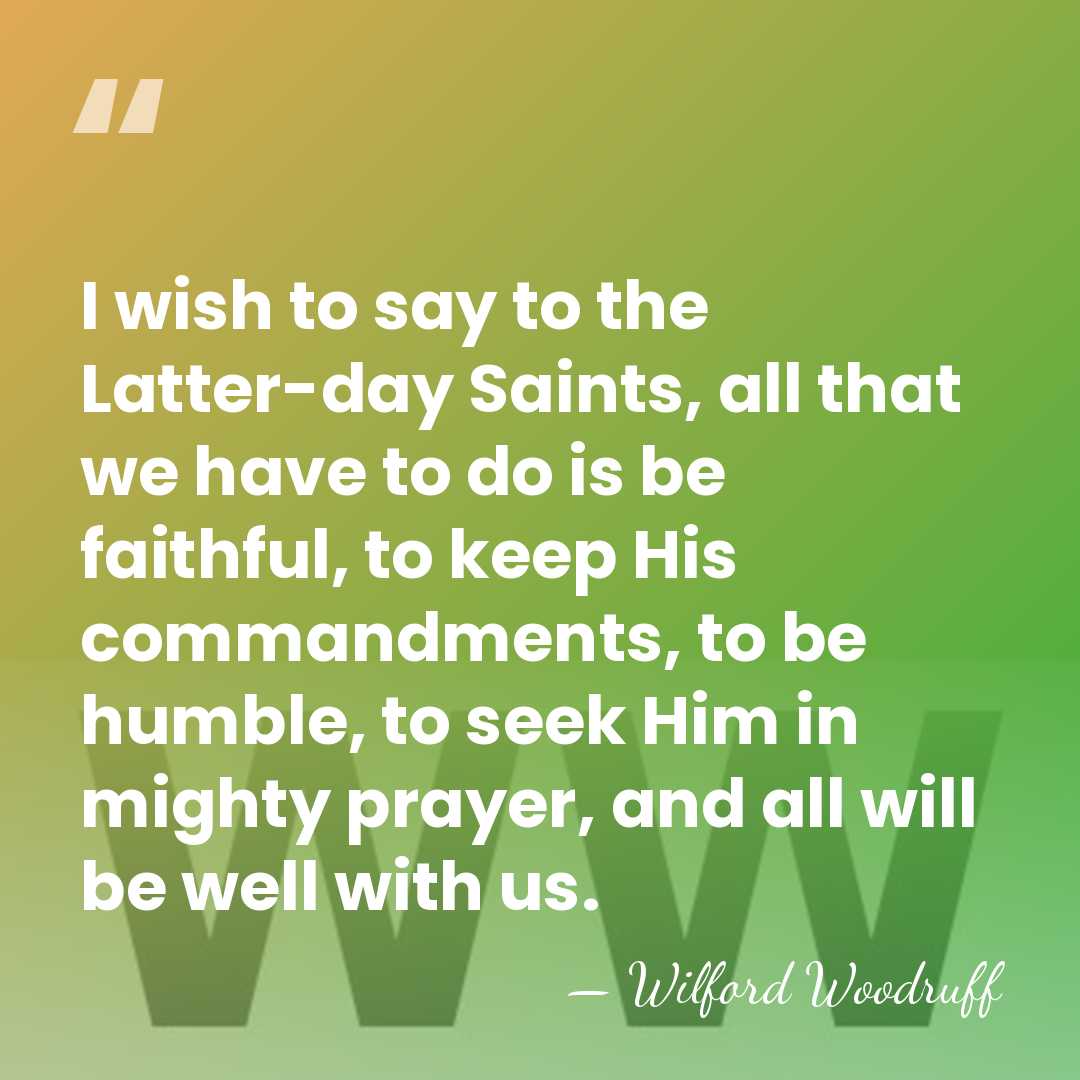 I wish to say to the Latter-day Saints, all that we have&hellip; - Wilford Woodruff