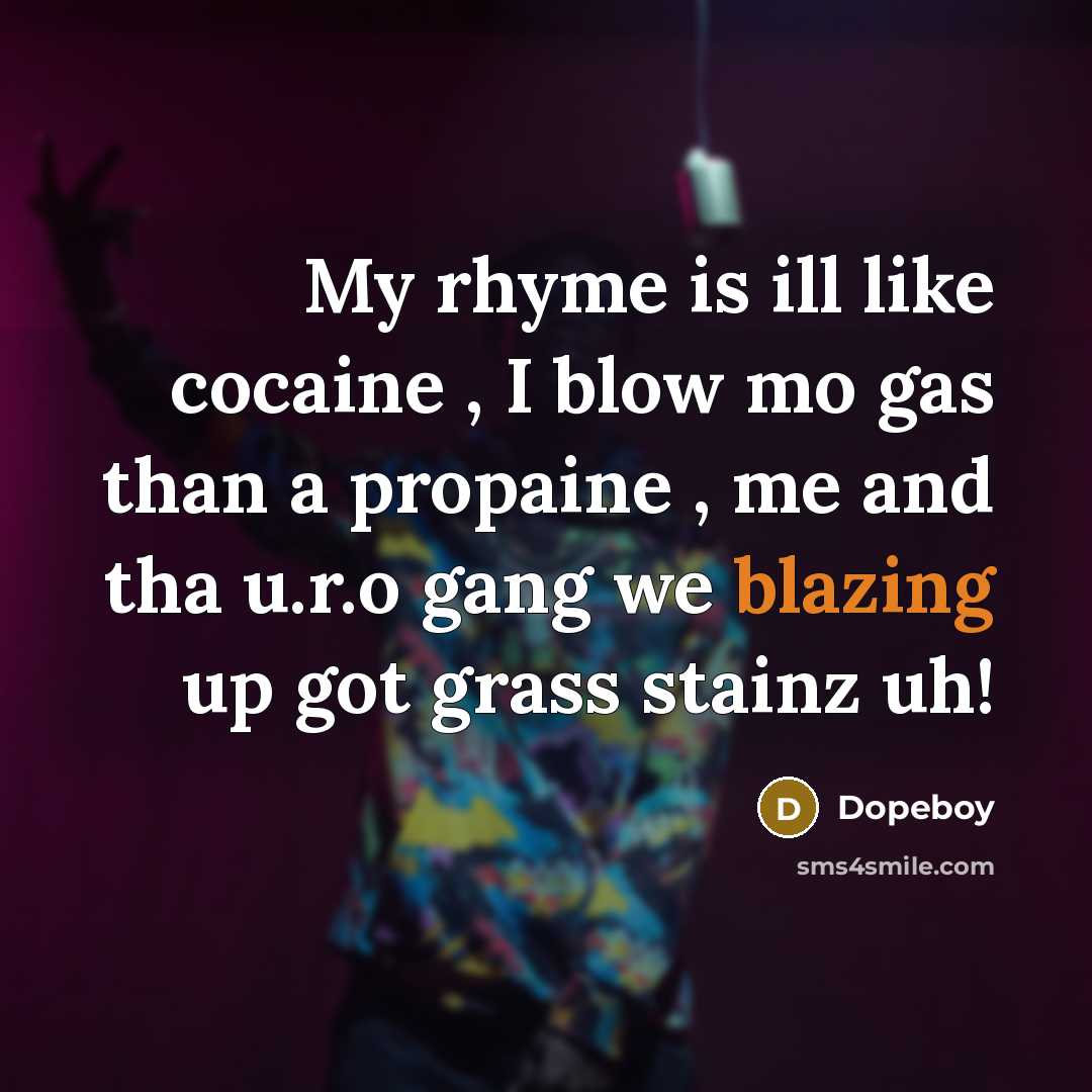 “My rhyme is ill like cocaine , I blow mo…” quote by Dopeboy