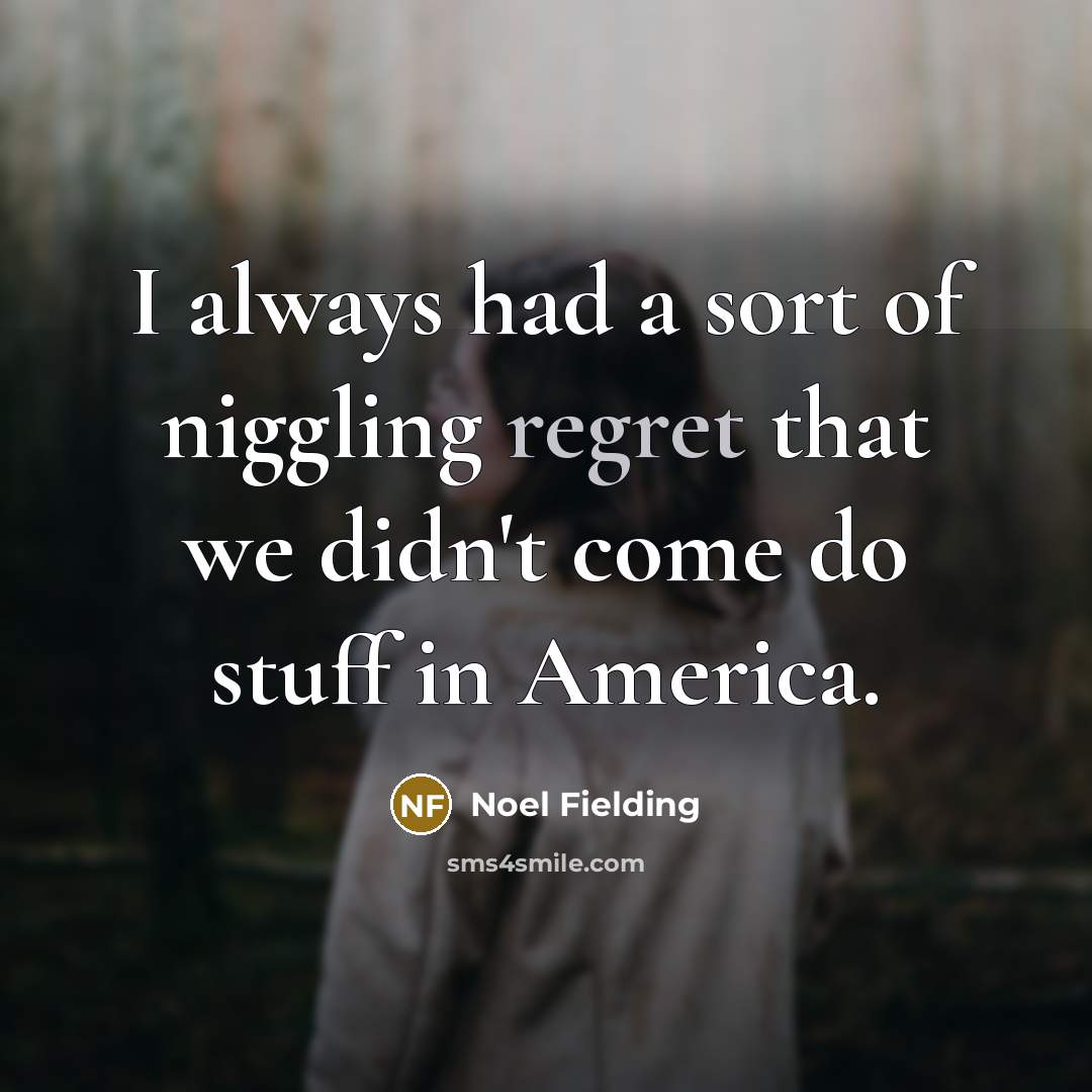 “I always had a sort of niggling regret that we…” quote by Noel Fielding