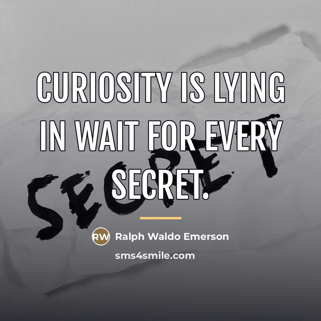“Curiosity is lying in wait for every secret.…” quote by Ralph Waldo Emerson