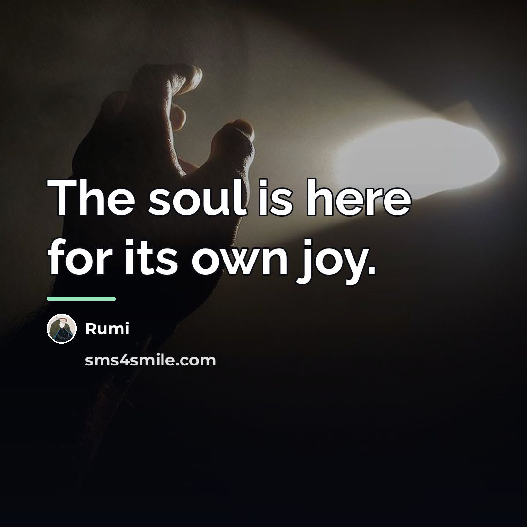 “The soul is here for its own joy.…” quote by Rumi