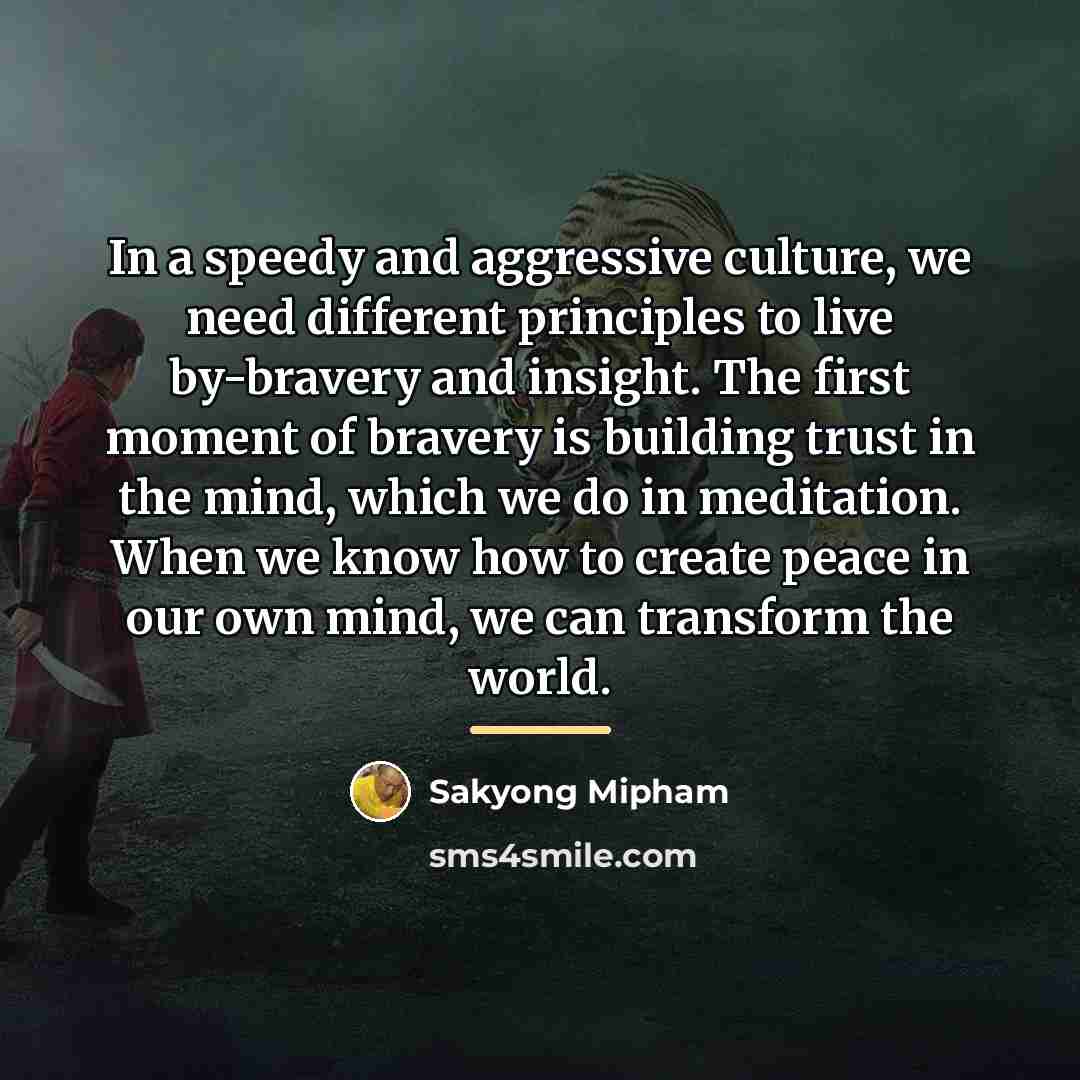 “In a speedy and aggressive culture, we need different principles…” quote by Sakyong Mipham