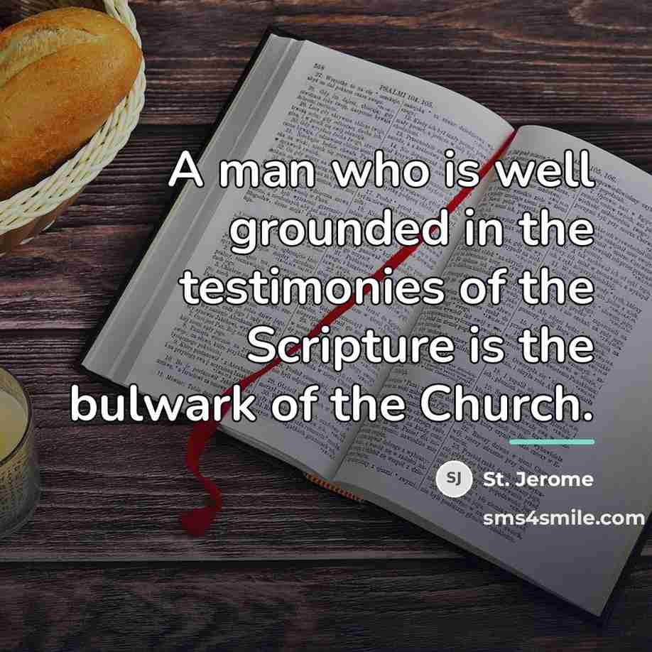 “A man who is well grounded in the testimonies of…” quote by St. Jerome