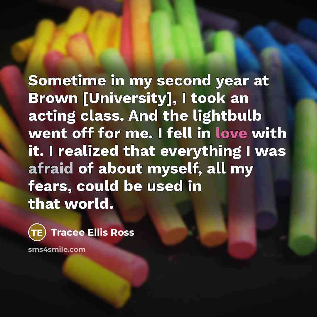 “Sometime in my second year at Brown [University], I took…” quote by Tracee Ellis Ross