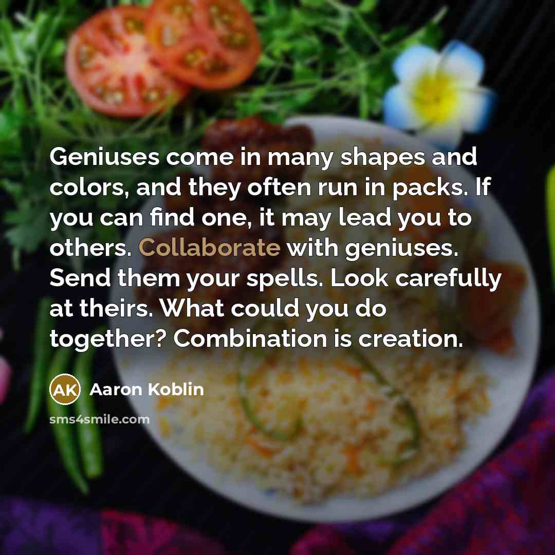 “Geniuses come in many shapes and colors, and they often…” quote by Aaron Koblin