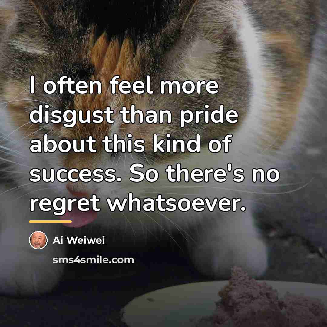 “I often feel more disgust than pride about this kind…” quote by Ai Weiwei