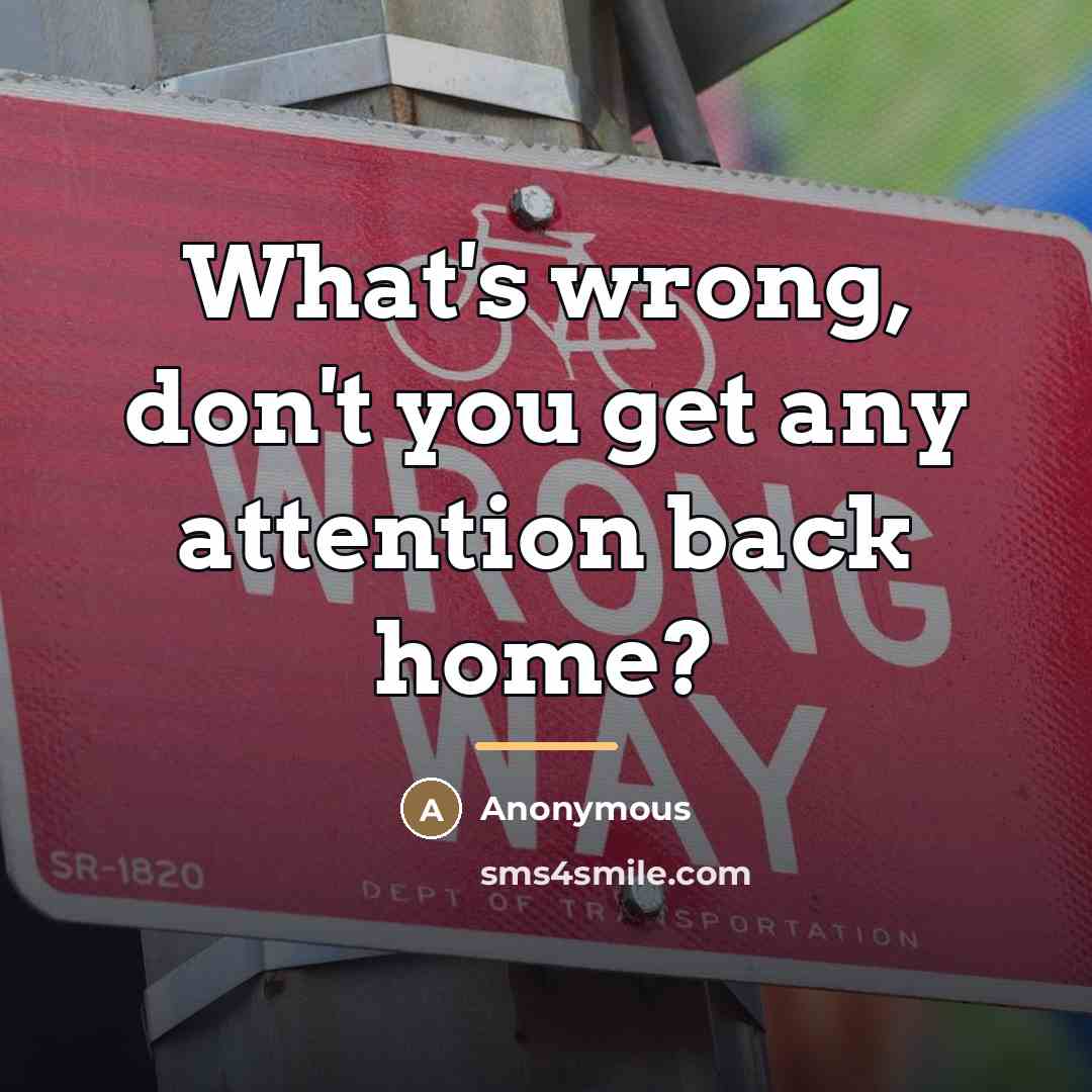 “What's wrong, don't you get any attention back home?…” quote by Anonymous
