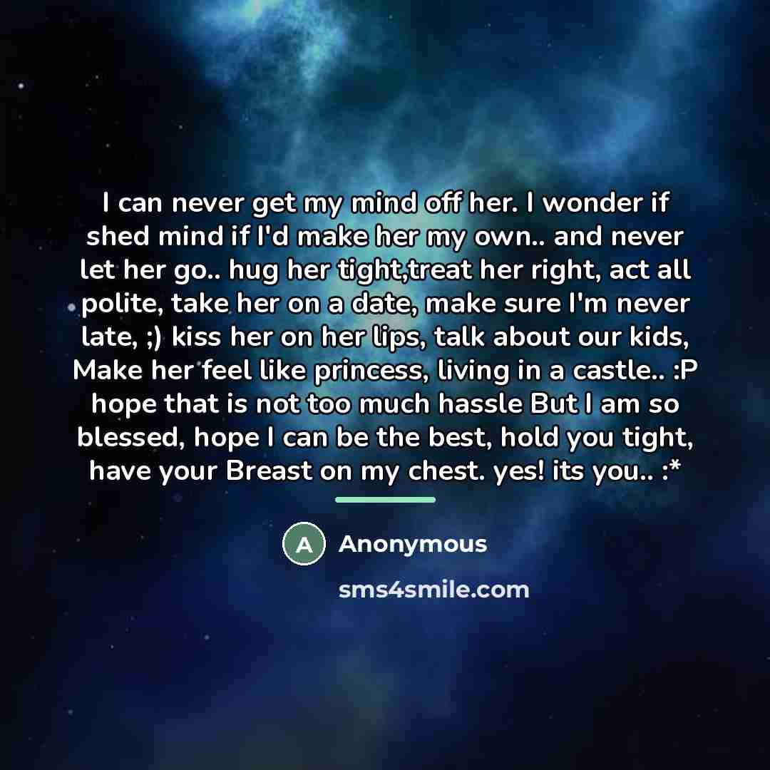 “I can never get my mind off her. I wonder…” quote by Anonymous