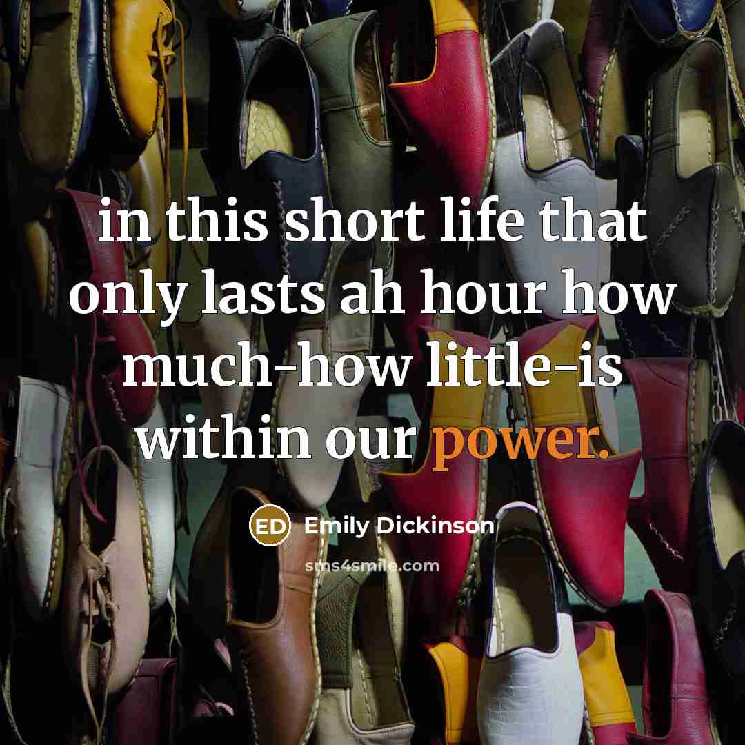 “in this short life that only lasts ah hour how much-how little-is within our power.” quote by Emily Dickinson