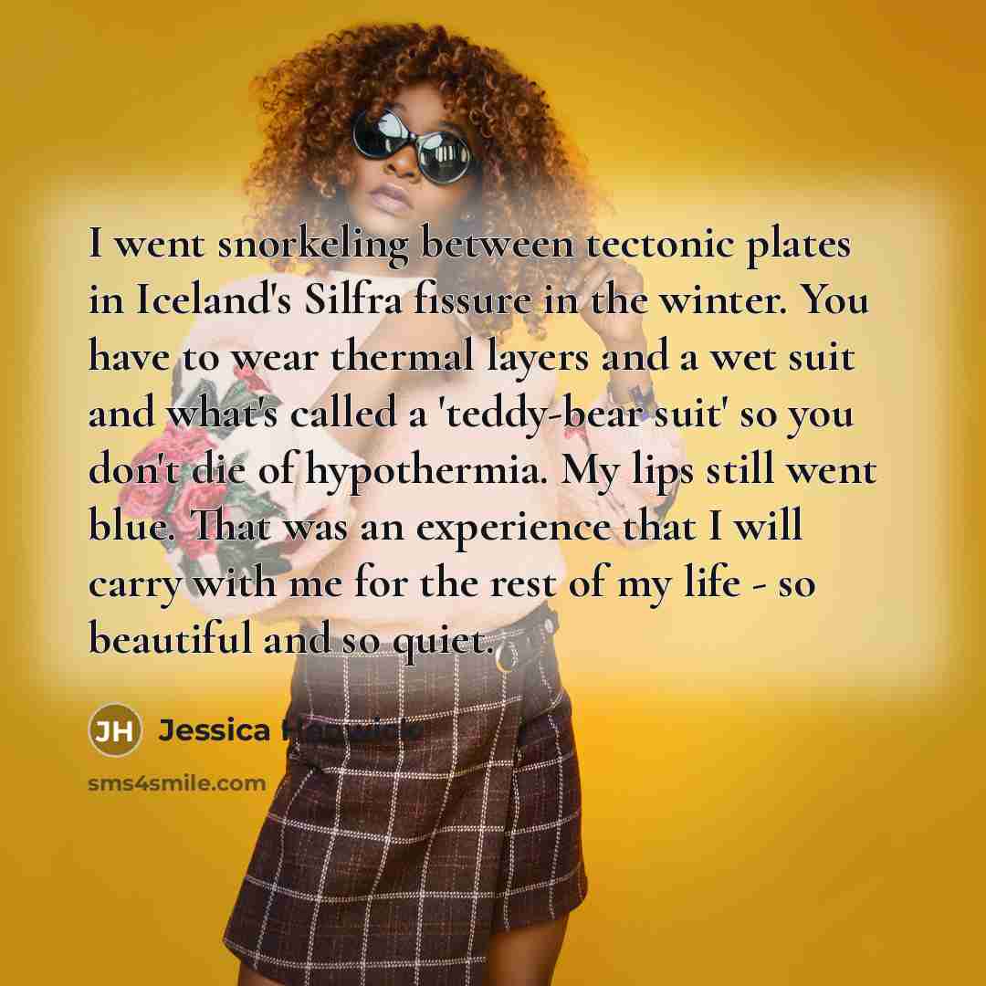 “I went snorkeling between tectonic plates in Iceland's Silfra fissure…” quote by Jessica Henwick