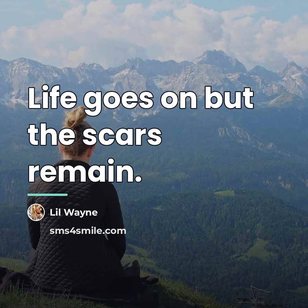 “Life goes on but the scars remain.…” quote by Lil Wayne
