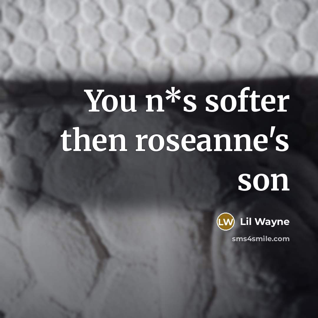 “You n*s softer then roseanne's son” quote by Lil Wayne