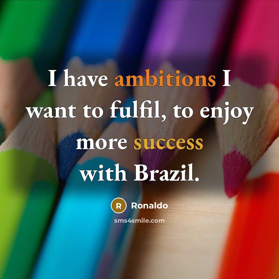 “I have ambitions I want to fulfil, to enjoy more…” quote by Ronaldo