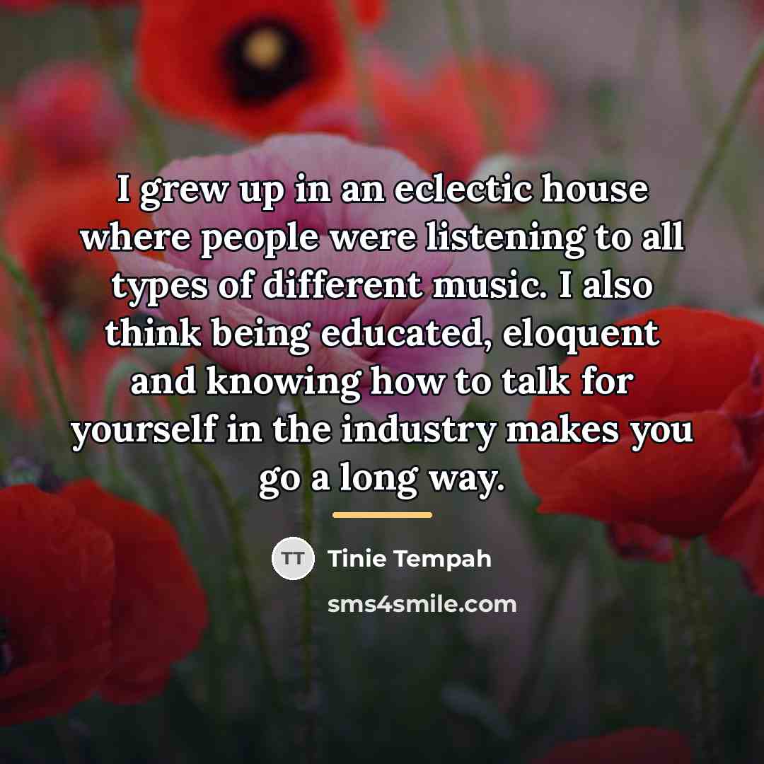 “I grew up in an eclectic house where people were…” quote by Tinie Tempah