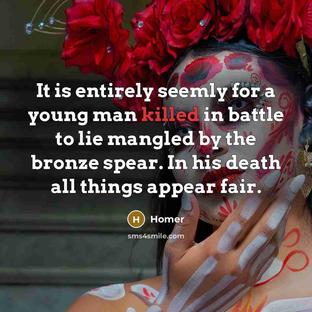 “It is entirely seemly for a young man killed in…” quote by Homer