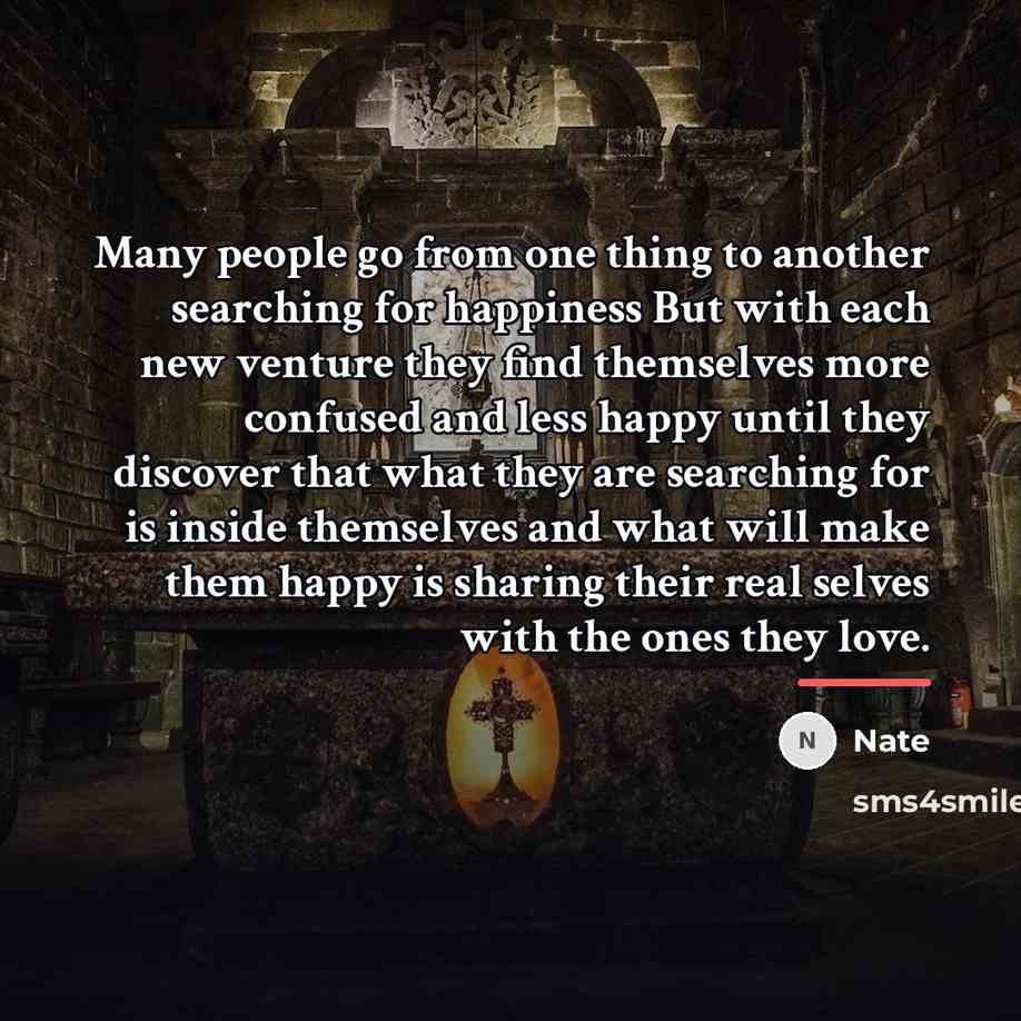 “Many people go from one thing to another searching for…” quote by Nate