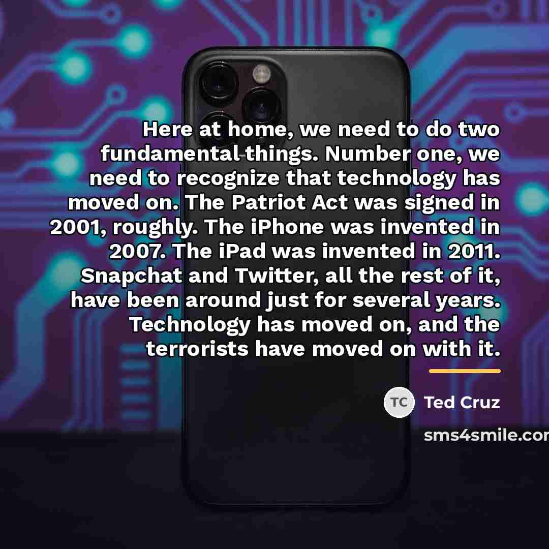 “Here at home, we need to do two fundamental things.…” quote by Ted Cruz