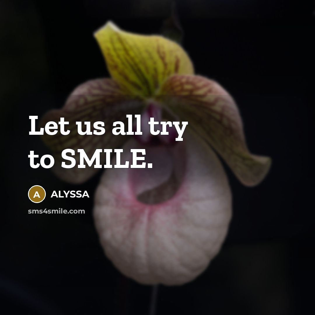 “Let us all try to SMILE.…” quote by ALYSSA